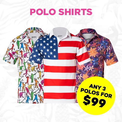 Men's Golf Polo Shirts & Tops