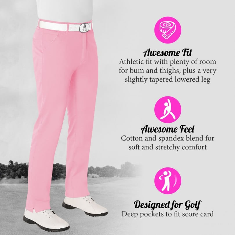 Pastel Pink Pants With Free Delivery  Bright Funky Golf Designs From Royal  & Awesome