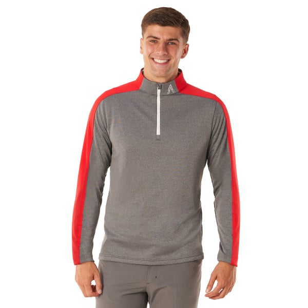 Charcoal and Red Quarter Zip Mid Layer